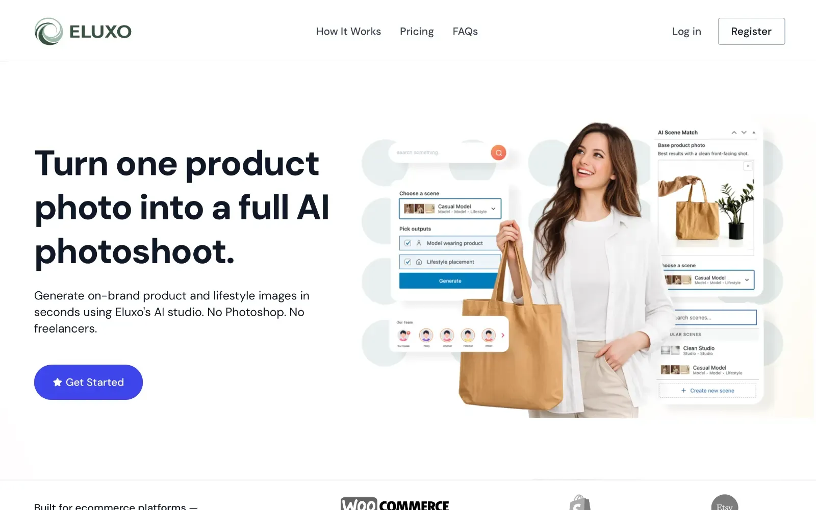 Eluxo AI website screenshot